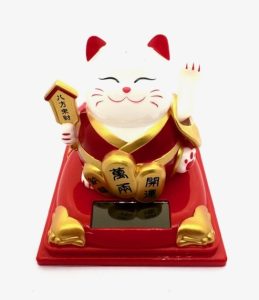 Wholesale Solar-Powered Maneki-Neko Lucky Cat - Red