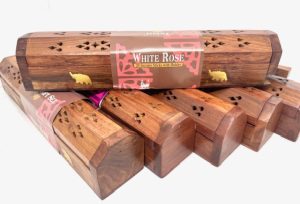 Wholesale - Tulasi Incense Holder Giftpack - White Rose (6pcs)