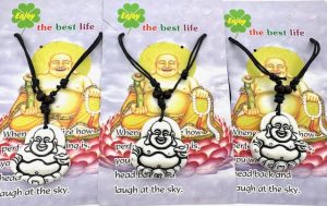 Wholesale - White laughing buddha necklace