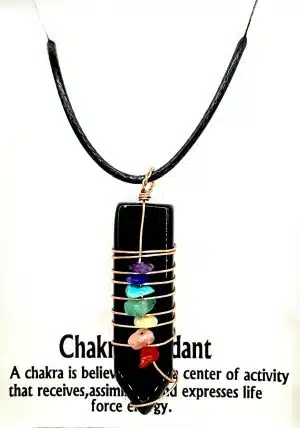 7 Chakra Gemstone Pendant Necklace (II) - Onyx