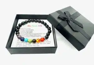 8mm 7 Chakra Bracelet with Gift Box - Onyx