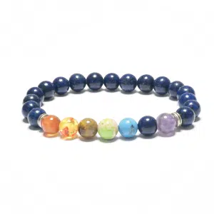 8mm 7 Chakra Bracelet without Box - Lapis Lazuli