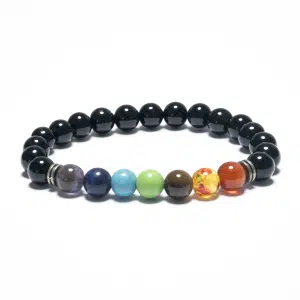 8mm 7 Chakra Bracelet without Box - Onyx