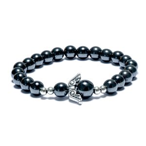 8mm Angel Bracelet without Box - Hematite