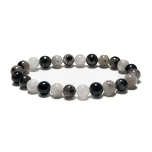 8mm Gemstone Bracelet without Gift Box - Black Hair Quartz