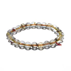 8mm Gemstone Bracelet without Gift Box - Golden Rutile Quartz