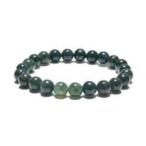8mm Gemstone Bracelet without Gift Box - Moss Agate