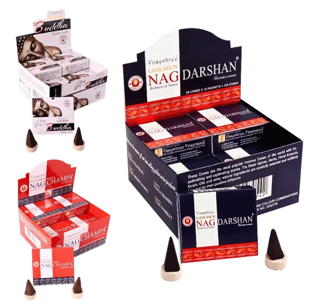 Golden Nag incense cones wholesale (Vijayshree)