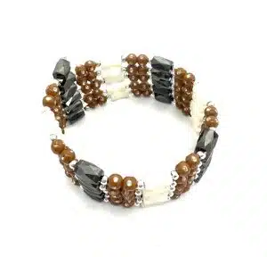 Brown Magnetic Wrap Bracelet with Beads