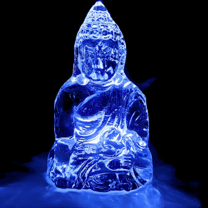 Crystal Glass Buddha Varadamudra Statue – 8 cm