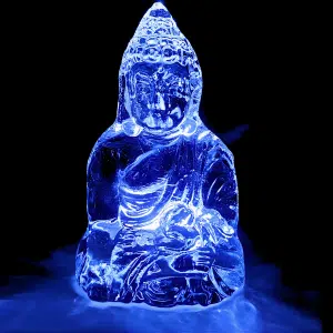 Crystal Glass Buddha Varadamudra Statue – 8 cm