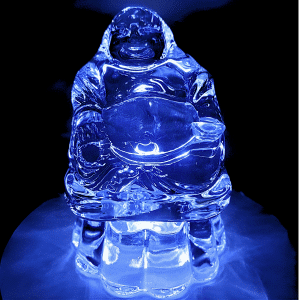 Crystal Glass Chinese Happy Buddha on Lotus – 8 cm