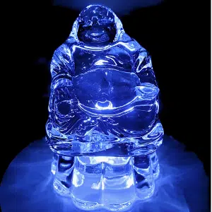 Crystal Glass Chinese Happy Buddha on Lotus – 8 cm