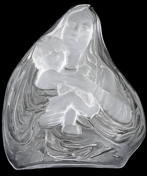 Crystal Glass Mother and Child Plaque – 13.4 cm