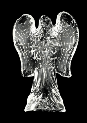 Crystal Glass Praying Angel Statue - 13.5 cm