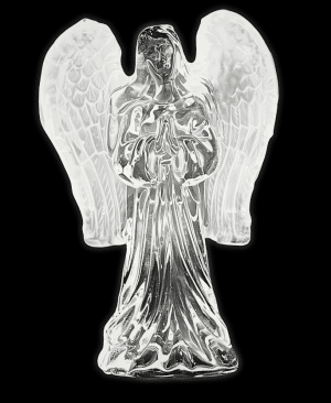 Crystal Glass Praying Angel Statue – 14 cm (Medium)