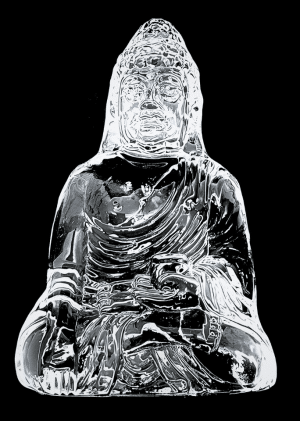 Crystal Glass Sitting Buddha Varadamudra – 10.5 cm