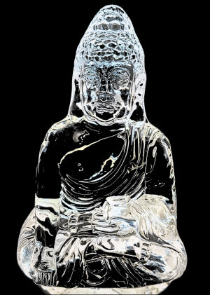 Crystal Glass Sitting Buddha Varadamudra – 14 cm