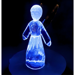 Crystal Glass Standing Angel Statue – Yellow (12 cm)