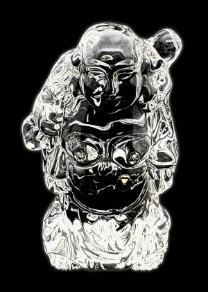 Crystal Glass Standing Happy Buddha – 10 cm