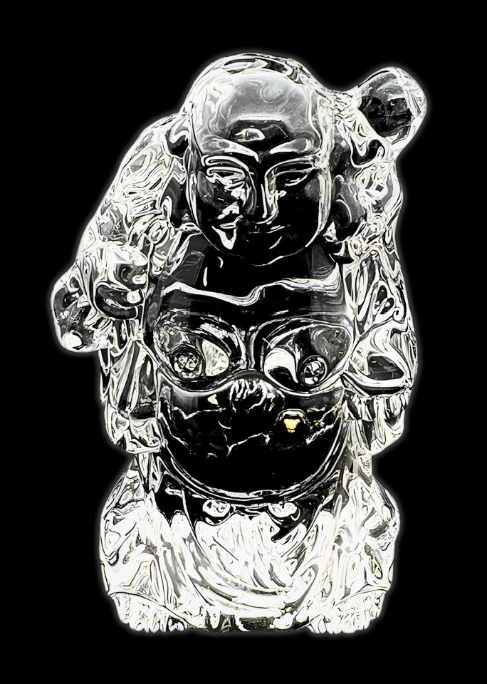 Crystal Glass Standing Happy Buddha – 10 cm
