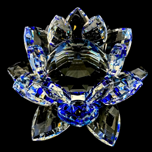 Crystal Lotus Flower Ornament Blue