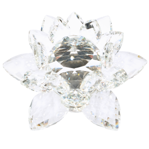 Crystal Lotus Flower Ornament on Stand (Small)