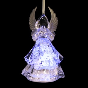 Crystal statue angel with book on cord