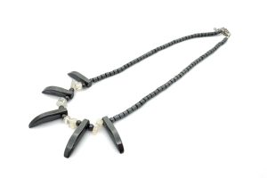 Elegant Bib Style Hematite Necklace