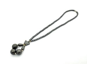 Elegant Drop Pendant Hematite Bead Necklace