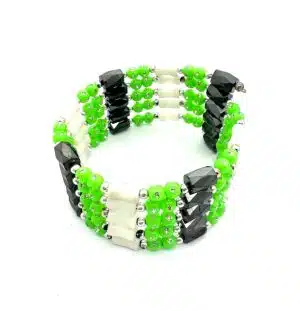Green Magnetic Wrap Bracelet with Beads