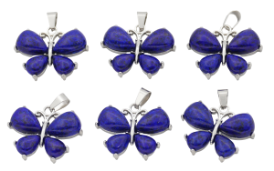 Lapis Lazulil Butterfly Gemstone Pendants (Set of 6 Pieces)