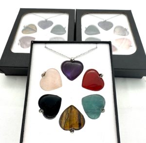 Love Gem Heart Pendants Set of 6