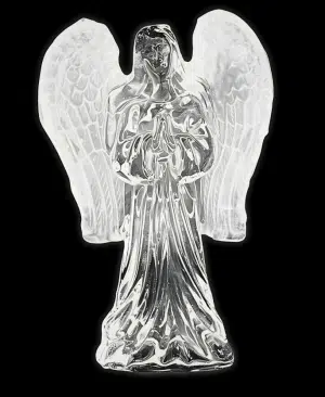 Medium Crystal Glass Praying Angel Statue