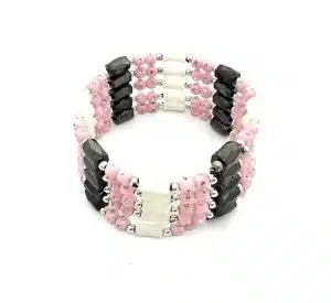 Pink Magnetic Wrap Bracelet with Beads