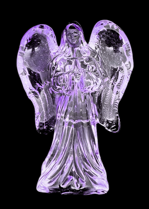 Purple Crystal Glass Praying Angel Statue – 10 cm