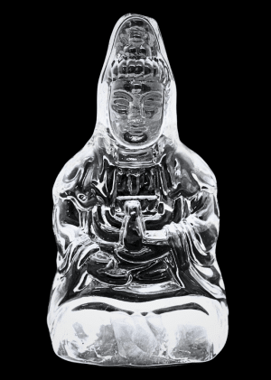 Small Crystal Glass Sitting Kwan Yin Statue – 9 cm