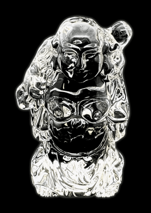Small Crystal Glass Standing Happy Buddha – 7.3 cm