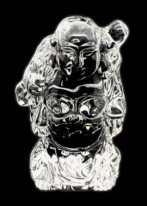 Small Crystal Glass Standing Happy Buddha – 7.3 cm