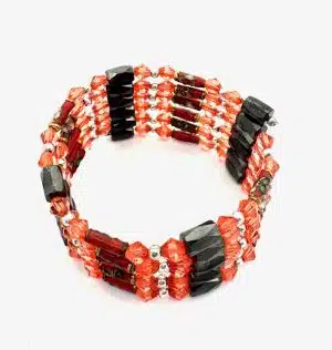 Strawberry Magnetic Wrap Bracelet with Beads