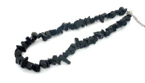 Wholesale 10 mm Single Loop Gemstone Chip Necklace - Black Onyx