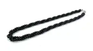 Wholesale Elegant Black Oynx Beaded Twisted Necklace