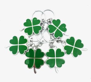 Wholesale Lucky Four-Leaf Metal Clover Keychain (6 pieces)