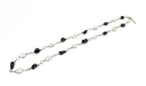 Wholesale Polished Gemstone Necklace Wire Wrapped - Onyx Milky Quartz (small)