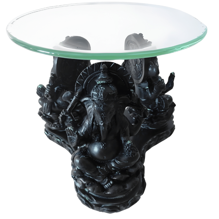 3 black Ganesh oil burner