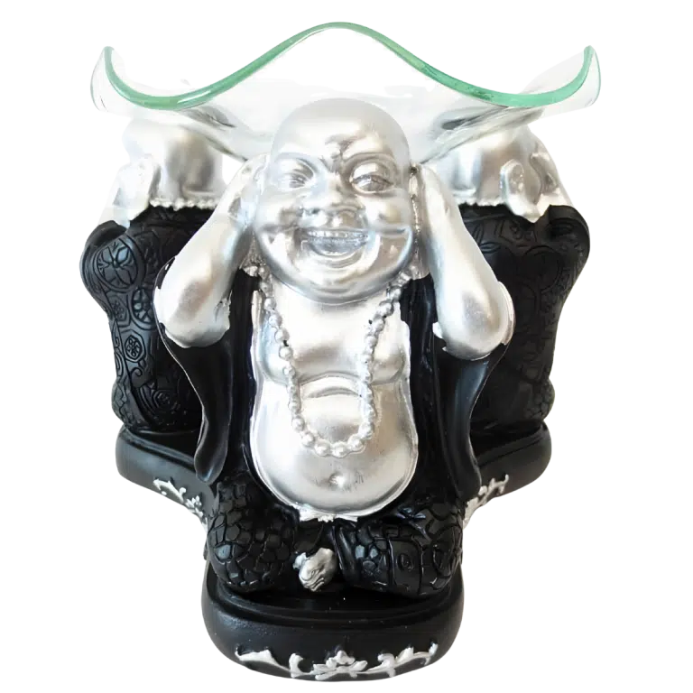 3 Happy Buddhas ‘Hear, See, Silence’ Oil Burner (11 cm)
