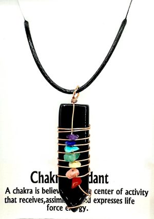 7 Chakra Gemstone Pendant Necklace (II) - Onyx