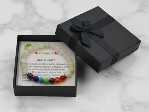 8mm 7-Chakra Jade Gemstone Bracelet – Gift Box Included
