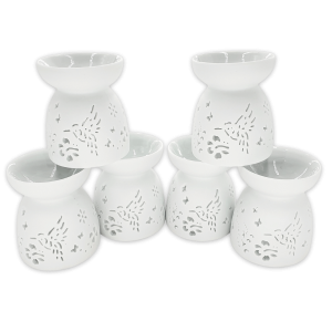 Bird Oil Burner Set with White Bowl (6pcs)