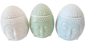 Buddha head egg oilburner set of 3